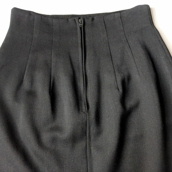 Vintage Ann Taylor Black Pencil Skirt Classic Wool - Picture 4 of 8